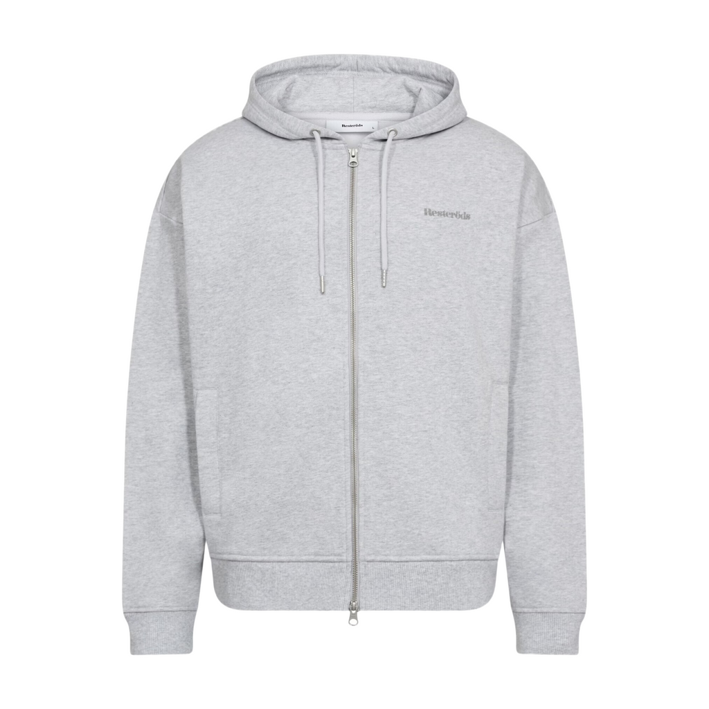 Resteröds Rick Hoodie Zip Gris clair chiné S