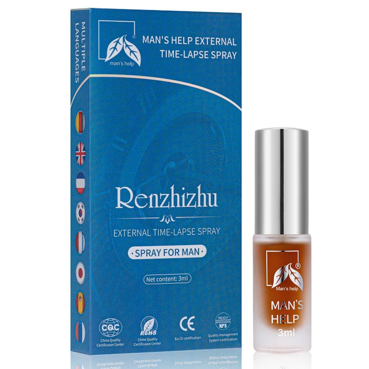 Man's Help Renzhizhu Spray retardateur pour hommes – naturel et sans danger, prolonge considérablement la durée, 1 paquet