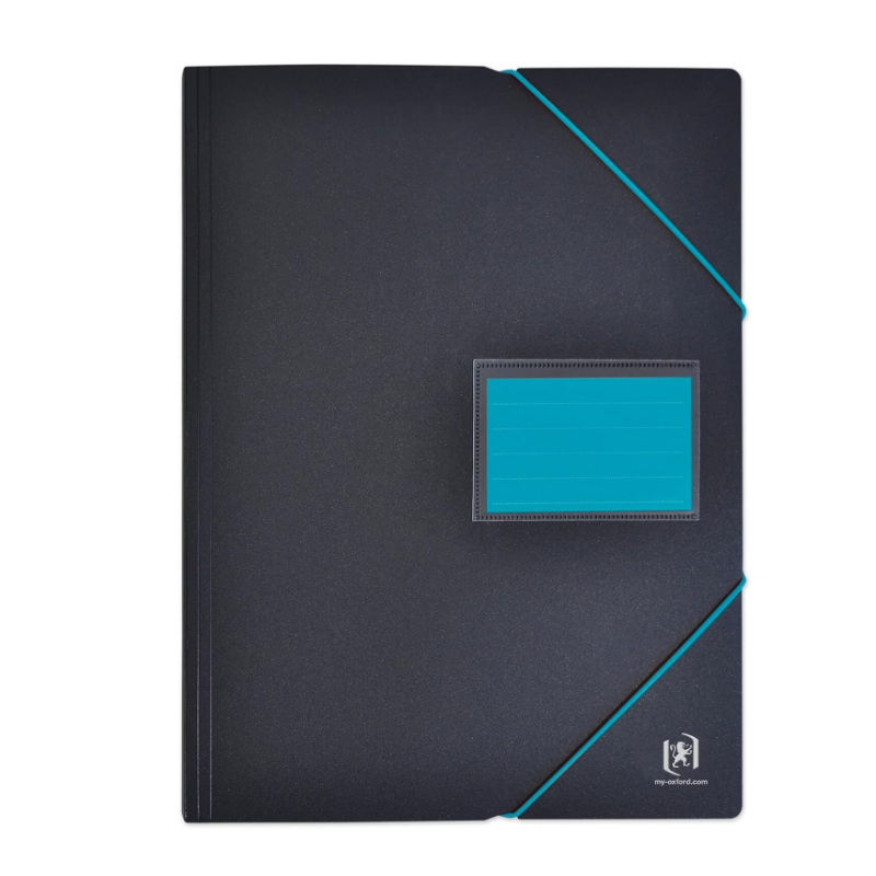 OXFORD Protège-Documents Students A4 120 vues / 60 Pochettes Couverture Polypro Bicolore Noir/Bleu