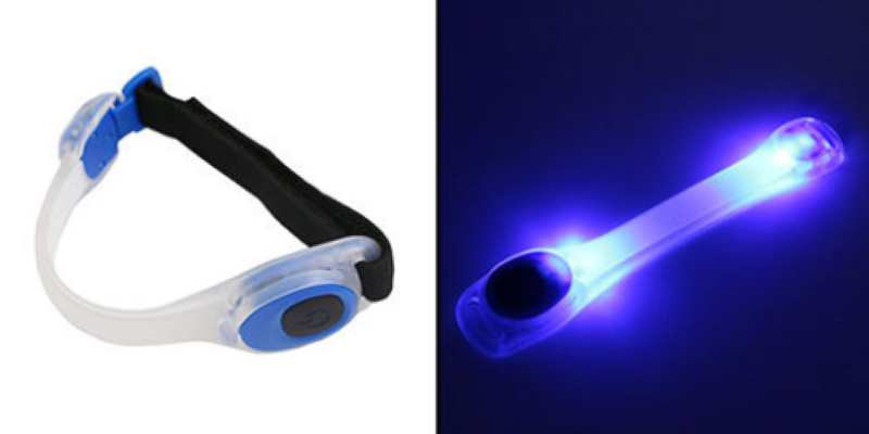 Capelli Sport Brassard de course lumineux à LED 18 cm, Réfléchissant, Imperméable, Sangle réglable en silicone, Phosphorescent pour la course