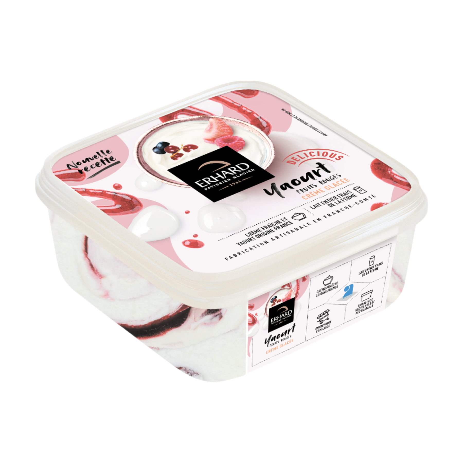 ERHARD Crème glacée yaourt aux fruits rouges - 450 g