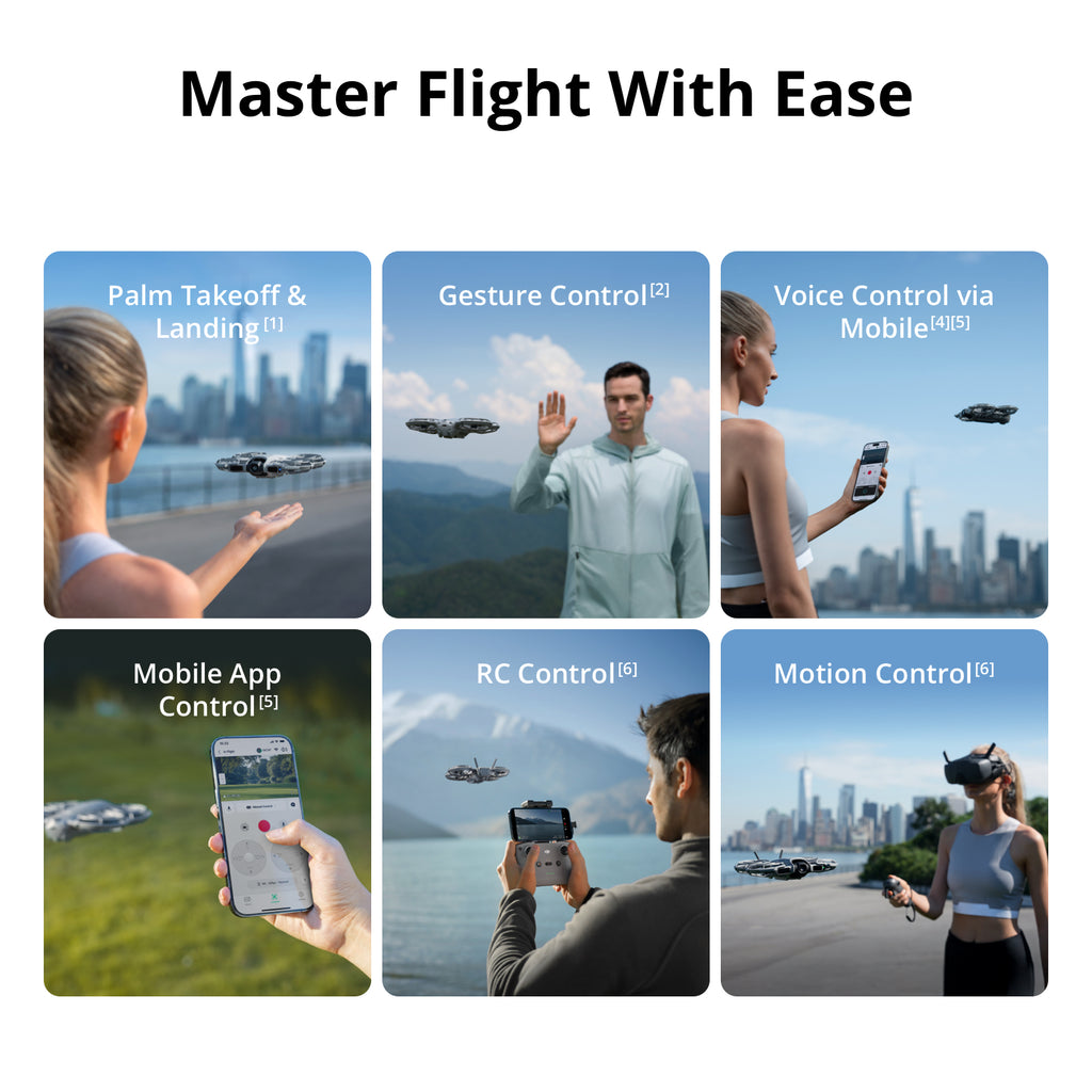 DJI Neo 2 Drone seul, léger et pliable, décollage et atterrissage depuis la paume, contrôle gestuel, ActiveTrack, détection omnidirectionnelle d'obstacles, drone 4K pour débutants