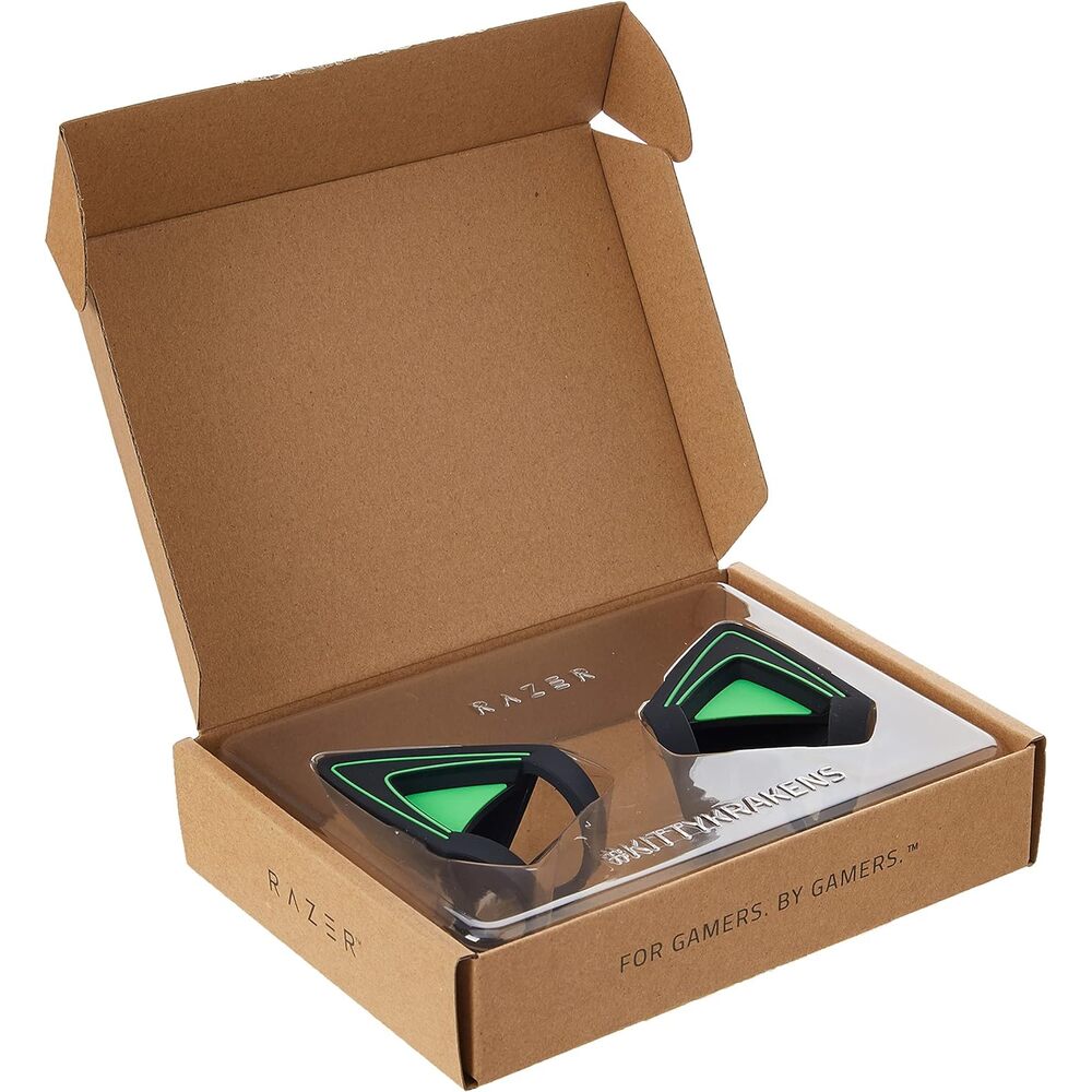 Lot d'oreilles de chat pour casque série Kraken, Conception réglable étanche, Vert
