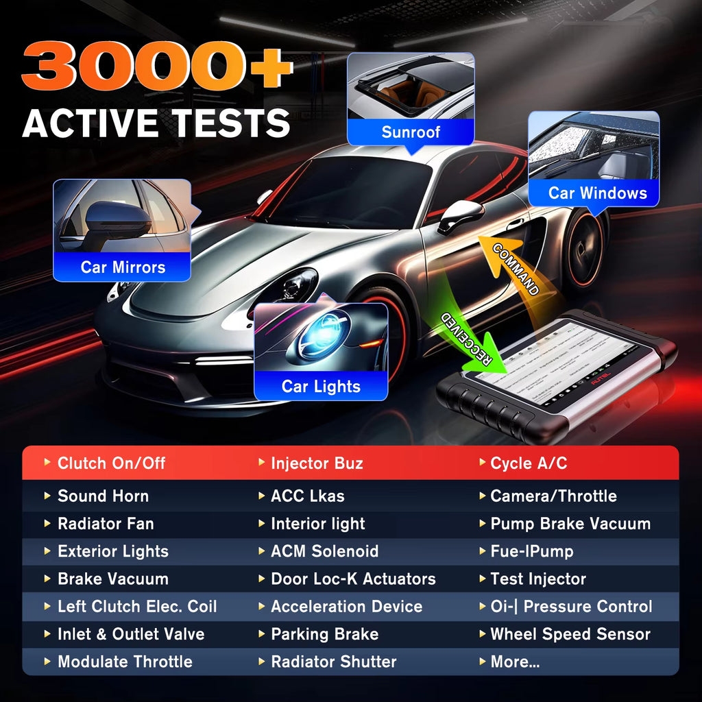 Autel MaxiCOM MK808BT PRO Scanner OBD2 Bluetooth, outil de diagnostic automobile avec lecteur de codes PK MK808KBT, MK808S