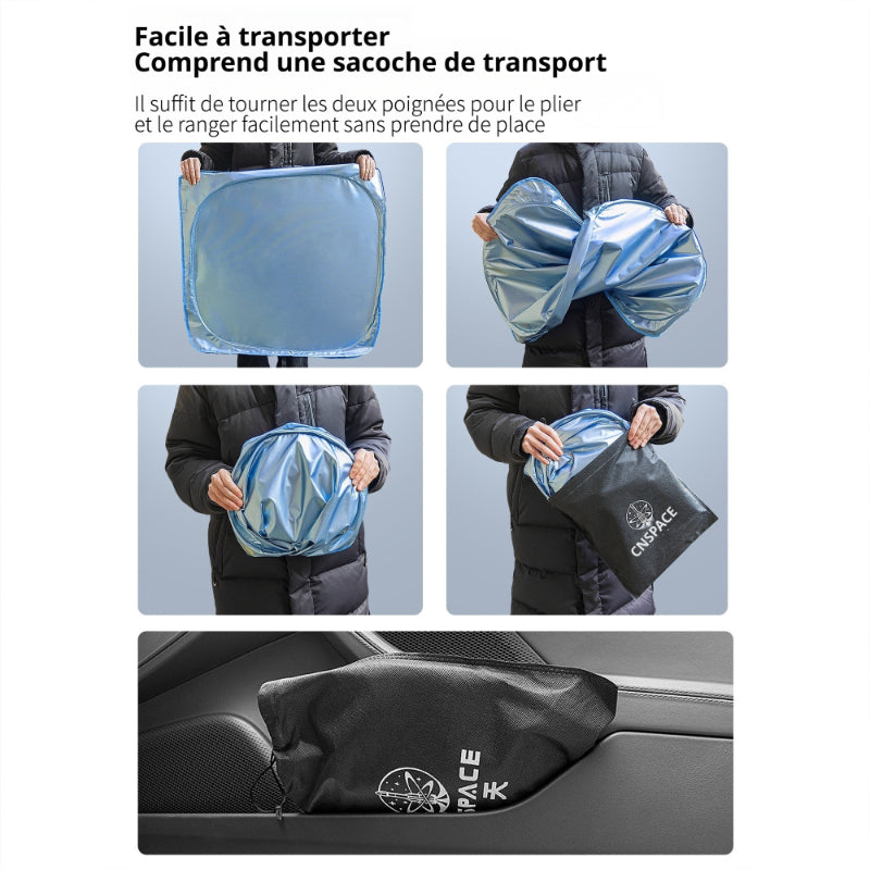 Pare-soleil pour pare-brise Itutn — Édition améliorée Titanium-Ice | Refroidissement supérieur et blocage thermique avancé | Compatible avec voitures, SUV, crossovers