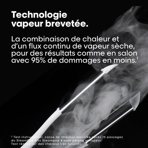 L'Oréal Professionnel Paris Steampod 4.0 - Lisseur et boucleur vapeur 2-en-1, coiffure rapide, technologie vapeur brevetée, tous types de cheveux, blanc