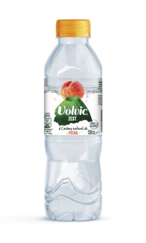 VOLVIC ZEST Eaux aromatisées peche Pack de 24x50cl