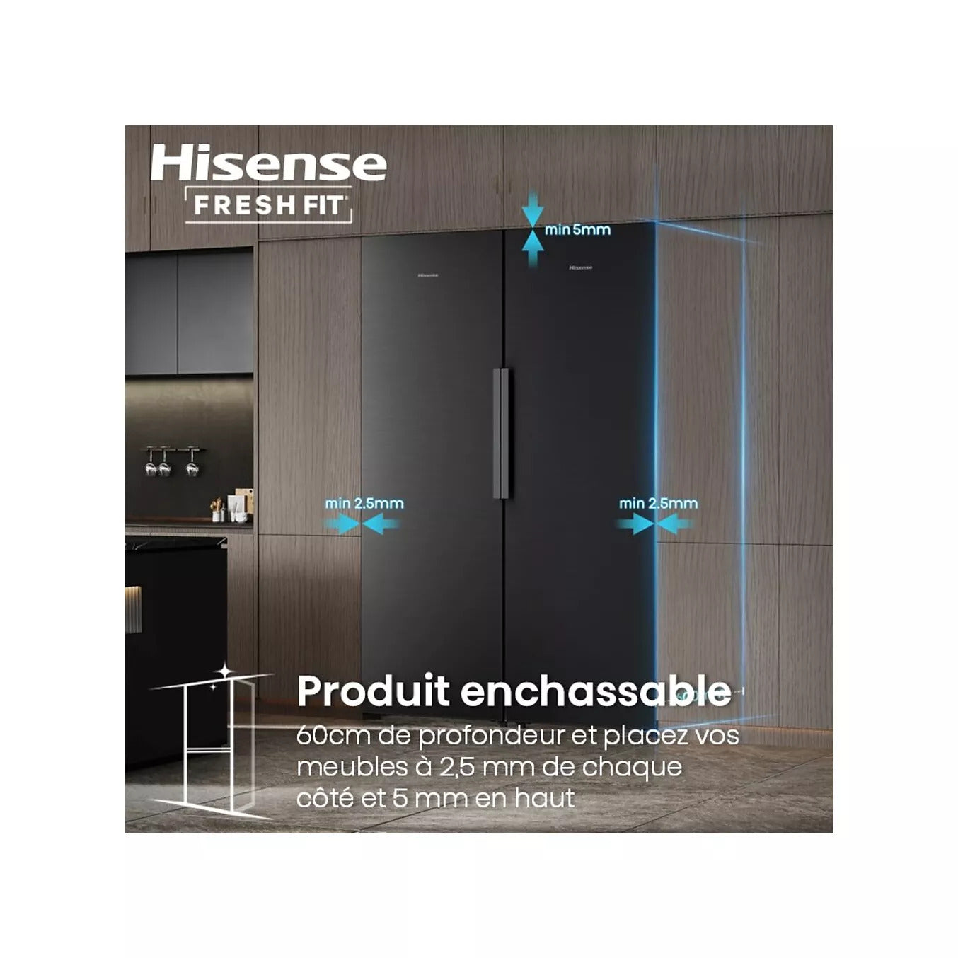 Hisense RB5K330GSFC Réfrigérateur Combo 330 Litres Noir