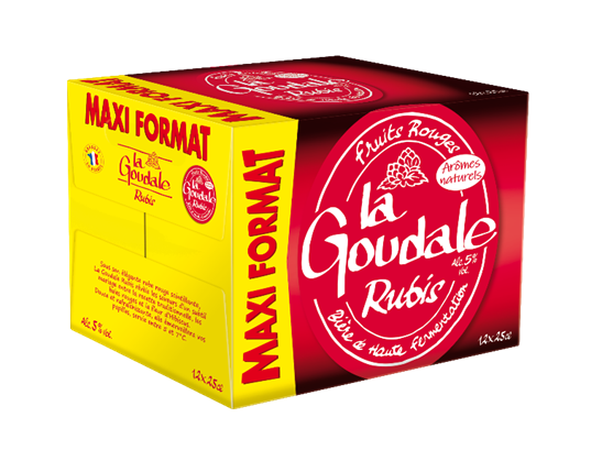 LA GOUDALE Rubis Bière aromatisée aux fruits rouges 5 % - Pack de 12 x 25 cl