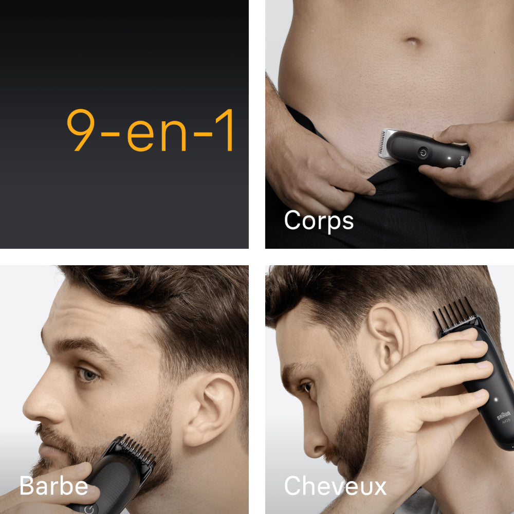 BRAUN MGK5540 - Tondeuse Multifonction 7-en-1 - Étanche - Tondeuse de Précision - Sans Fil - Noir