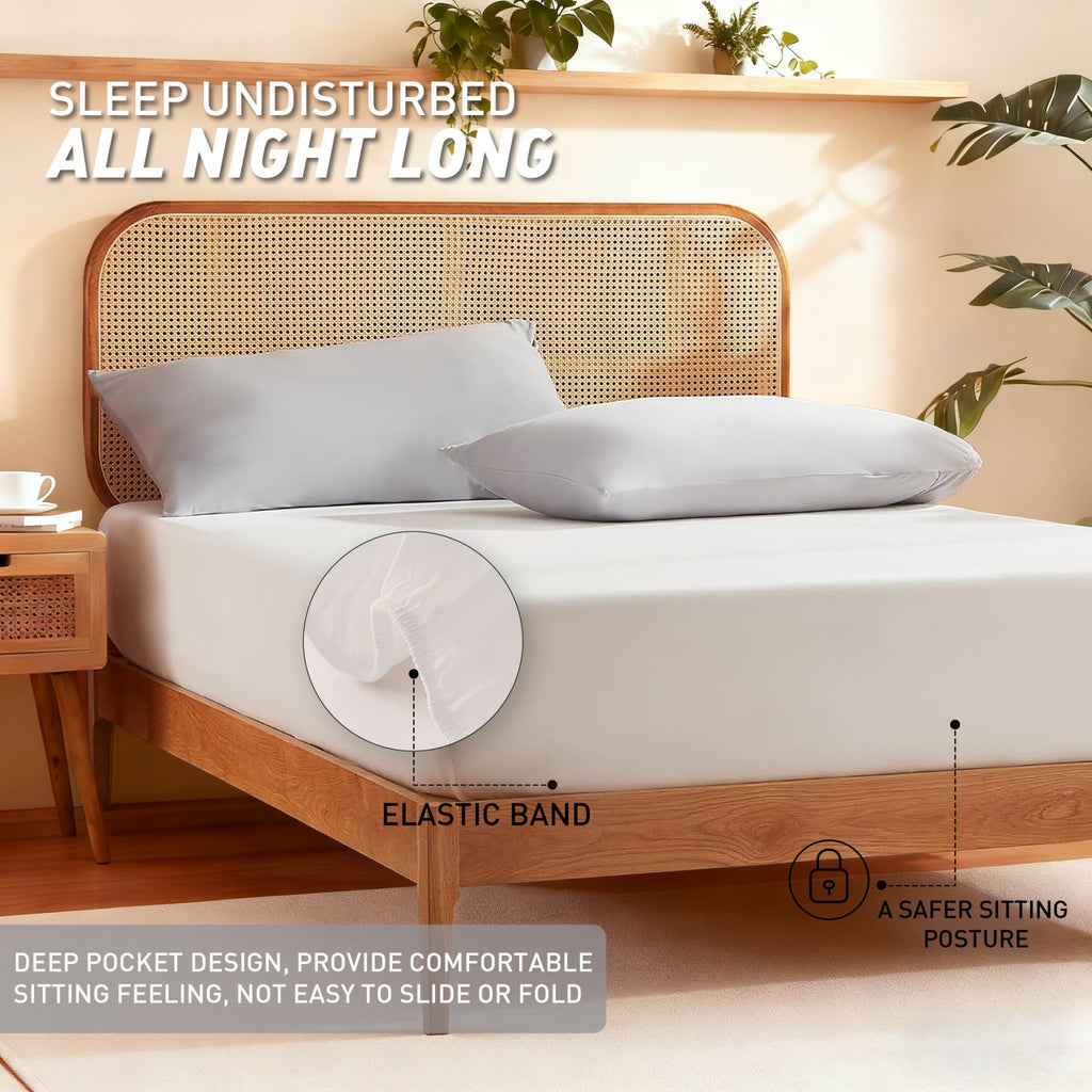 LEBONSOIR Drap-housse 160 x 200 cm, bonnet profond 30 cm / 12 po, microfibre douce, élastique anti-déboîtement, 1 drap-housse uniquement, Blanc