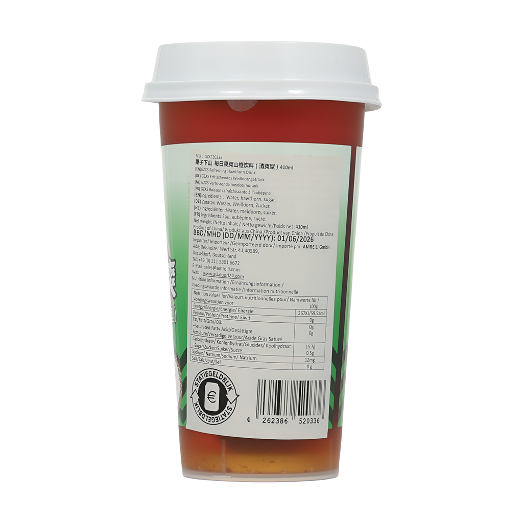 Guozixiashan boisson rafraîchissante quotidienne à l'aubépine en canette 380 ml