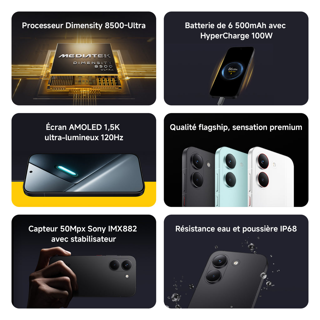 POCO X8 Pro Noir 12 Go RAM 512 Go ROM Double SIM, NFC