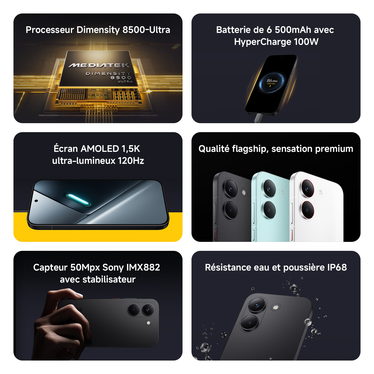 POCO X8 Pro Noir 12 Go RAM 512 Go ROM Double SIM, NFC