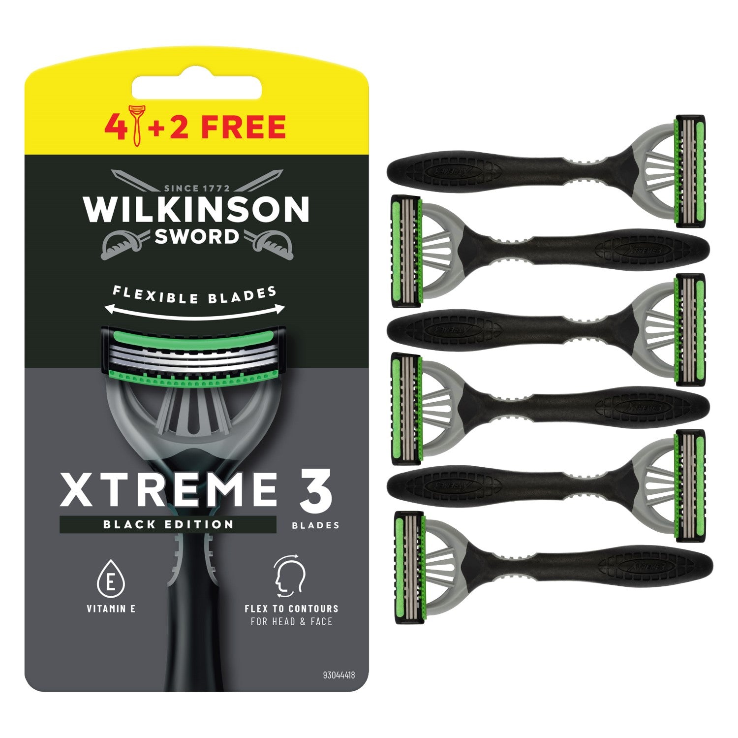 Wilkinson Sword Xtreme 3 Édition Noire Rasoirs - Lot de 4 rasoirs