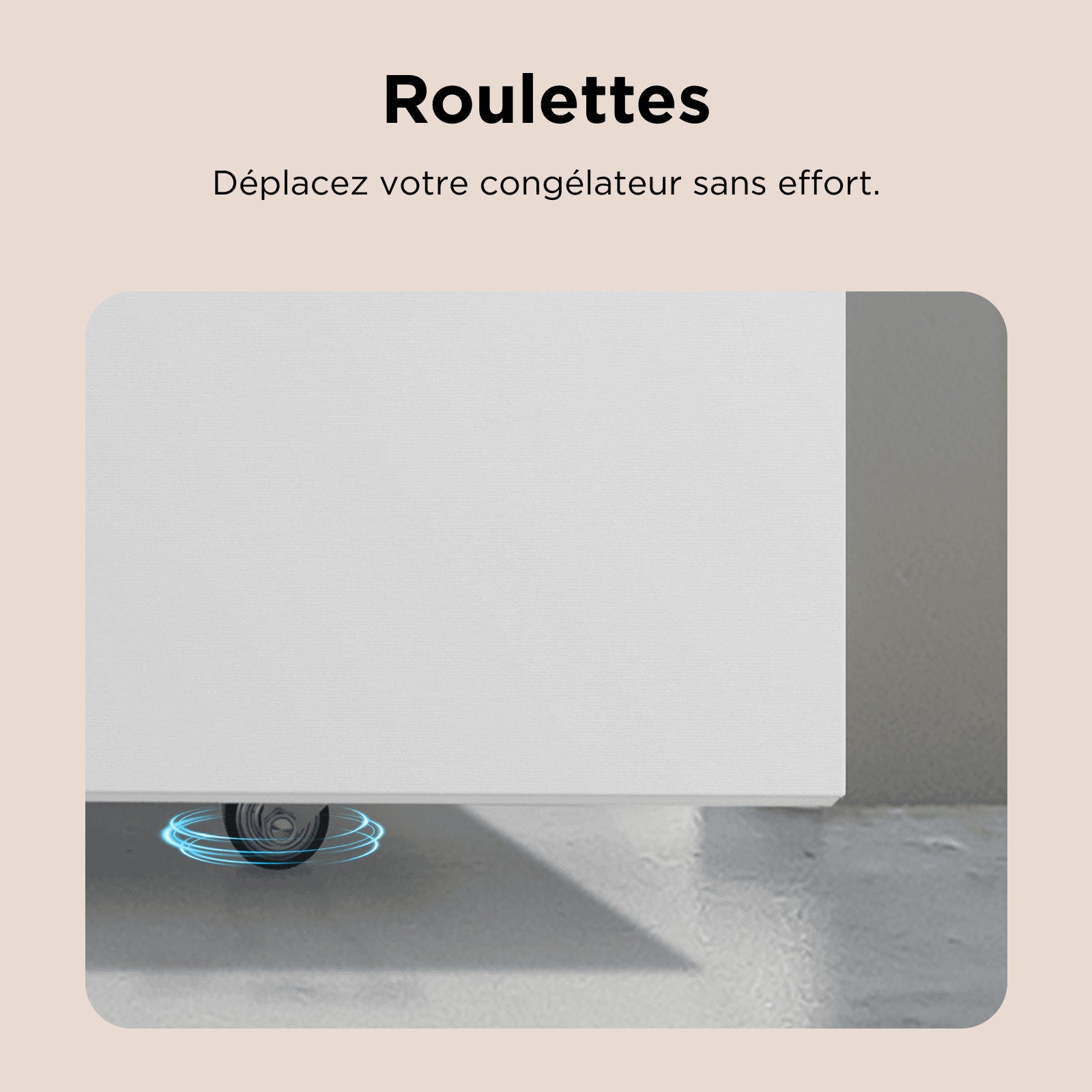 TCL CF182EWE0FR Congélateur 140 L, panier de rangement inclus, couvercle à équilibrage par contrepoids, convient pour diverses applications, thermostat réglable, pieds réglables