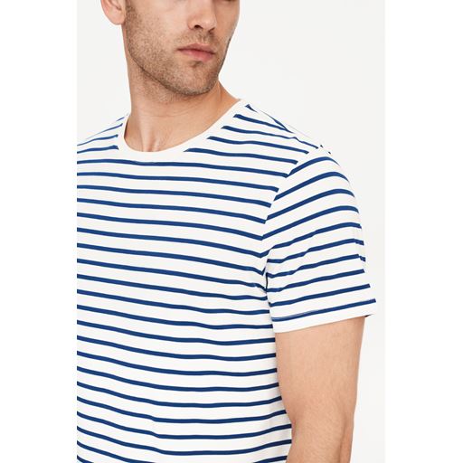 Resteröds T-shirt en bambou à rayures bleues et blanches, taille S