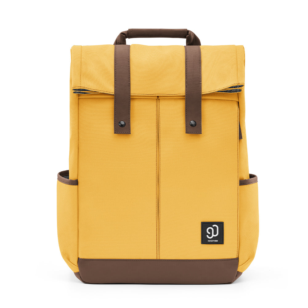 NINETYGO Sac à dos style universitaire, sac à dos pour ordinateur portable étudiant, sac à dos de travail, sac à dos pour livres, jaune, résistance à l'eau 4 niveaux, tissu 900D renforcé et épais, convient pour ordinateurs portables jusqu'à 15,6 pouc