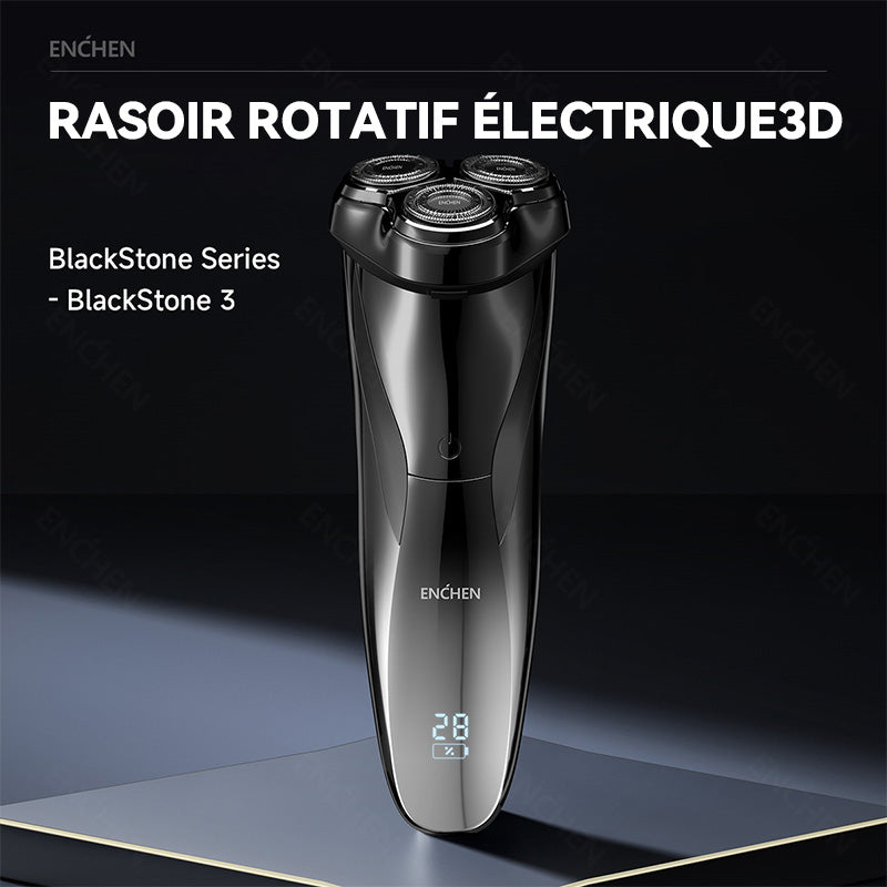 ENCHEN Blackstone 3 Rasoir électrique 3D étanche IPX7 à usage quotidien pour hommes, 1 pièce