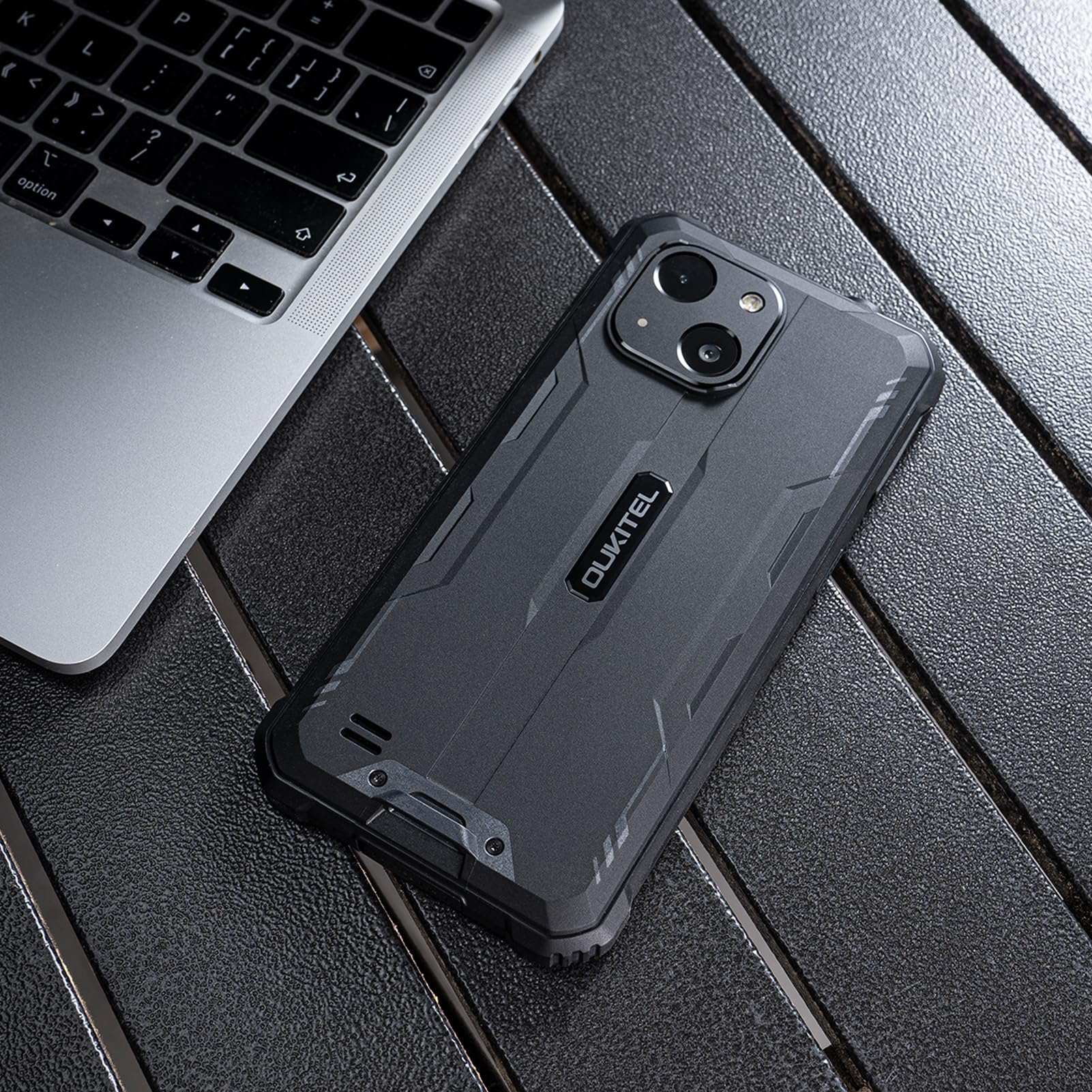 OUKITEL WP32 Android 15 6300 mAh Téléphone Portable Extérieur 12 Go + 128 Go (1 To Extensible) Smartphone Robuste Noir Double SIM, NFC