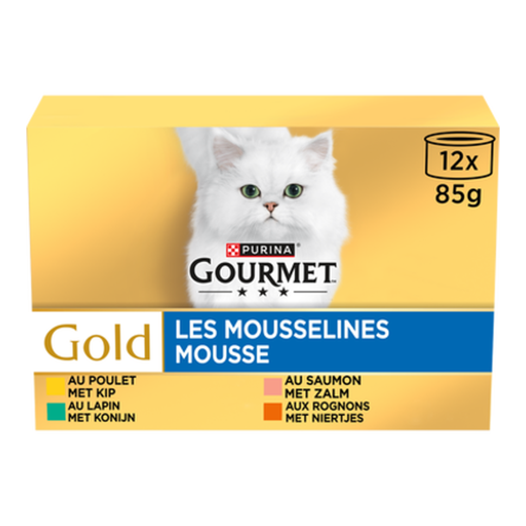 Gourmet Gold Mousse Aliment pour chat Pack assorti - 12 x 85 g
