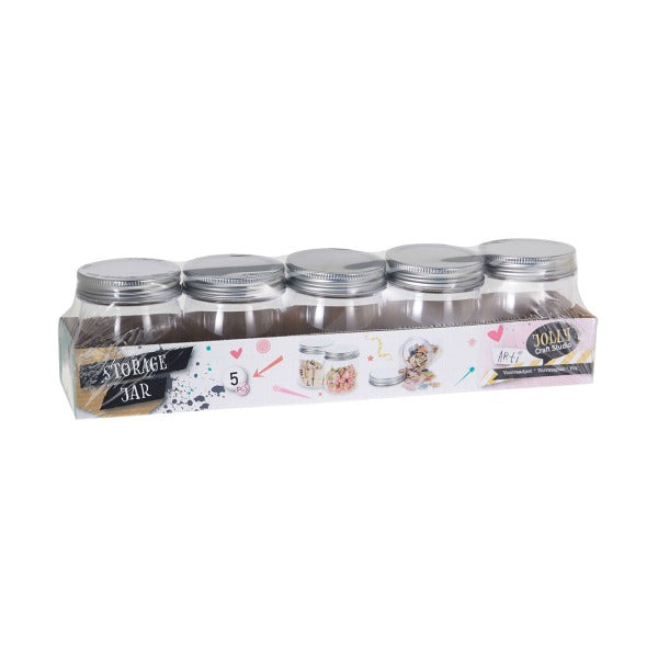 Jeu de pots de rangement pour enfants avec couvercles - 9 x 7 cm - 5 pièces