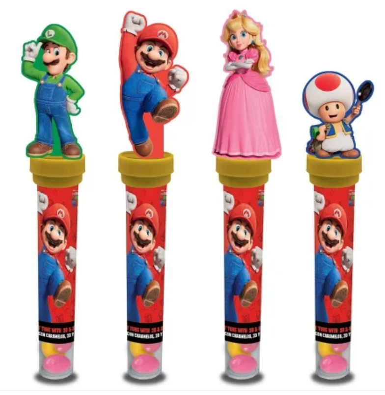 Tampons 2D + Bonbons - Mario 8g - Un tampon - personnage aléatoire