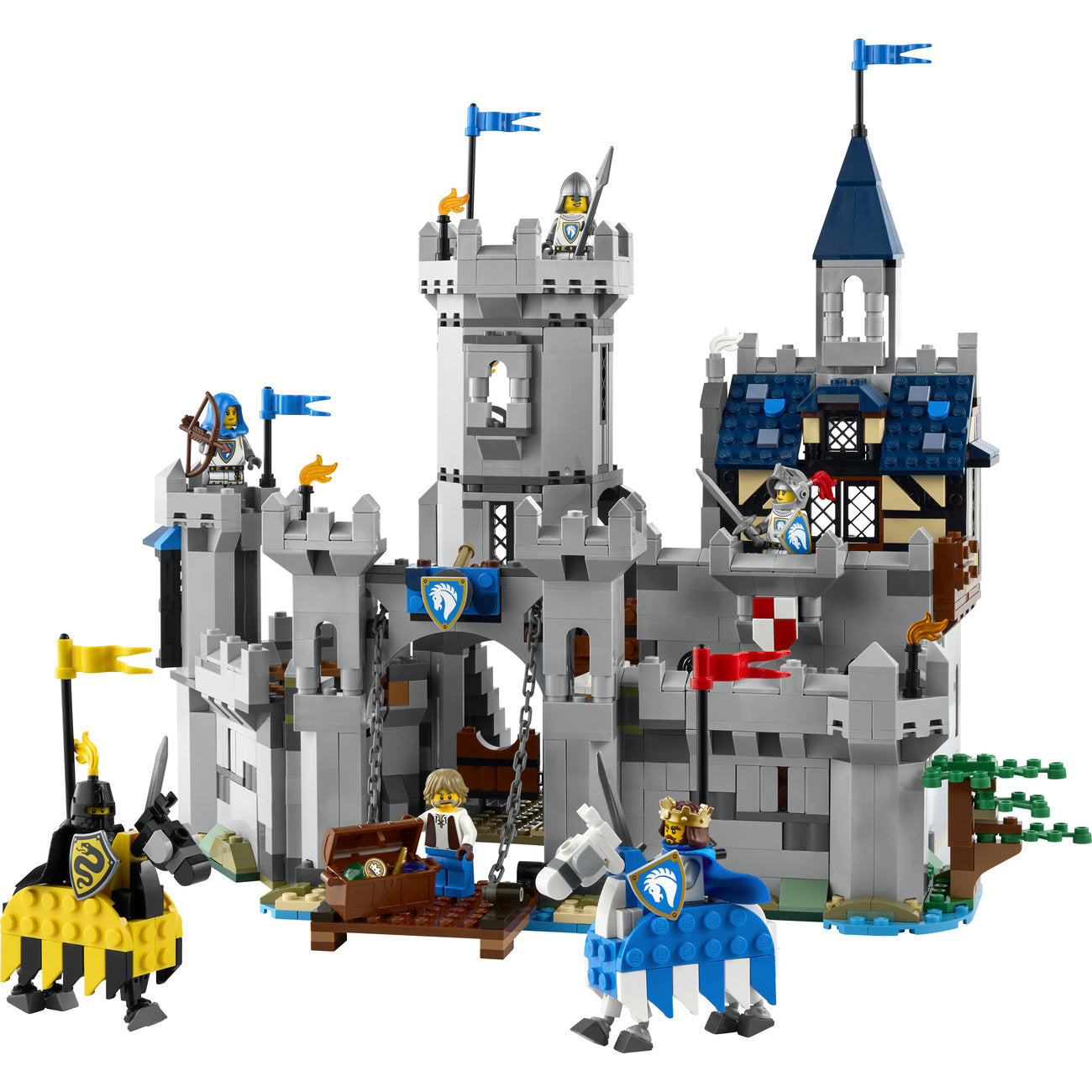 LEGO Creator 3 en 1 Château Médiéval 31168 Ensemble de Construction Jouet (Reconstruit en Tour ou Place du Marché, 1 371 Pièces)