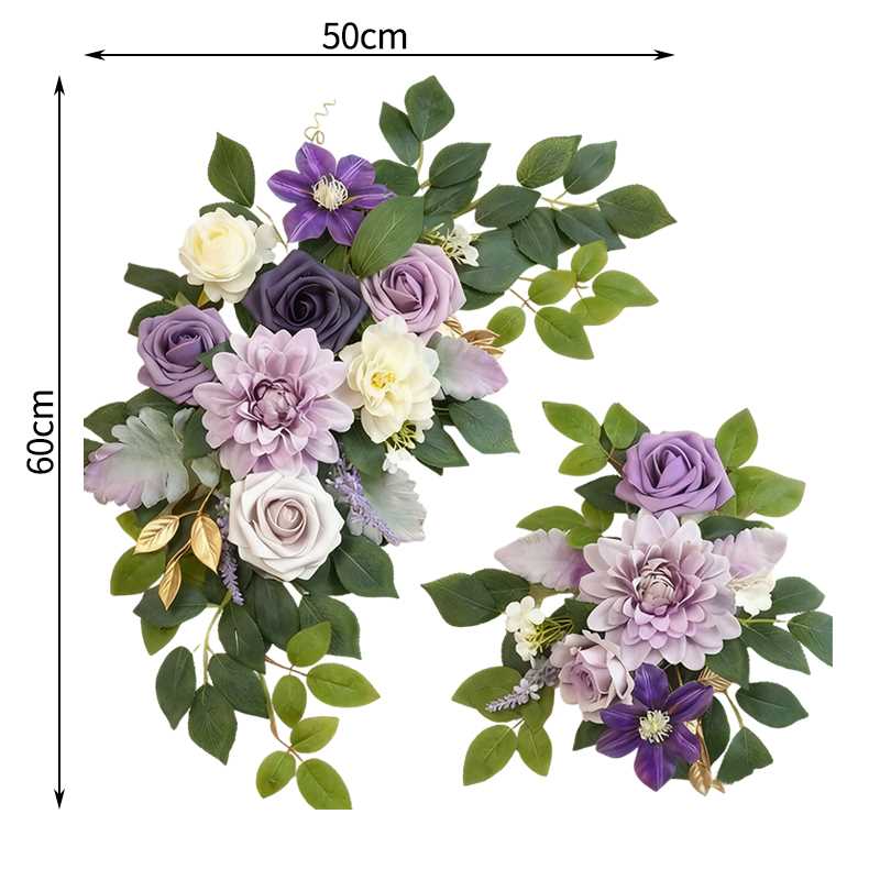 Wei's moment Arc de Mariage Fleur (Lot de 2) Panneau de Bienvenue Fleur Décor de Fond Guirlande Pour Cérémonie Réception Tableau Mural Chevalet Décoration d'Intérieur Entrée Panneau