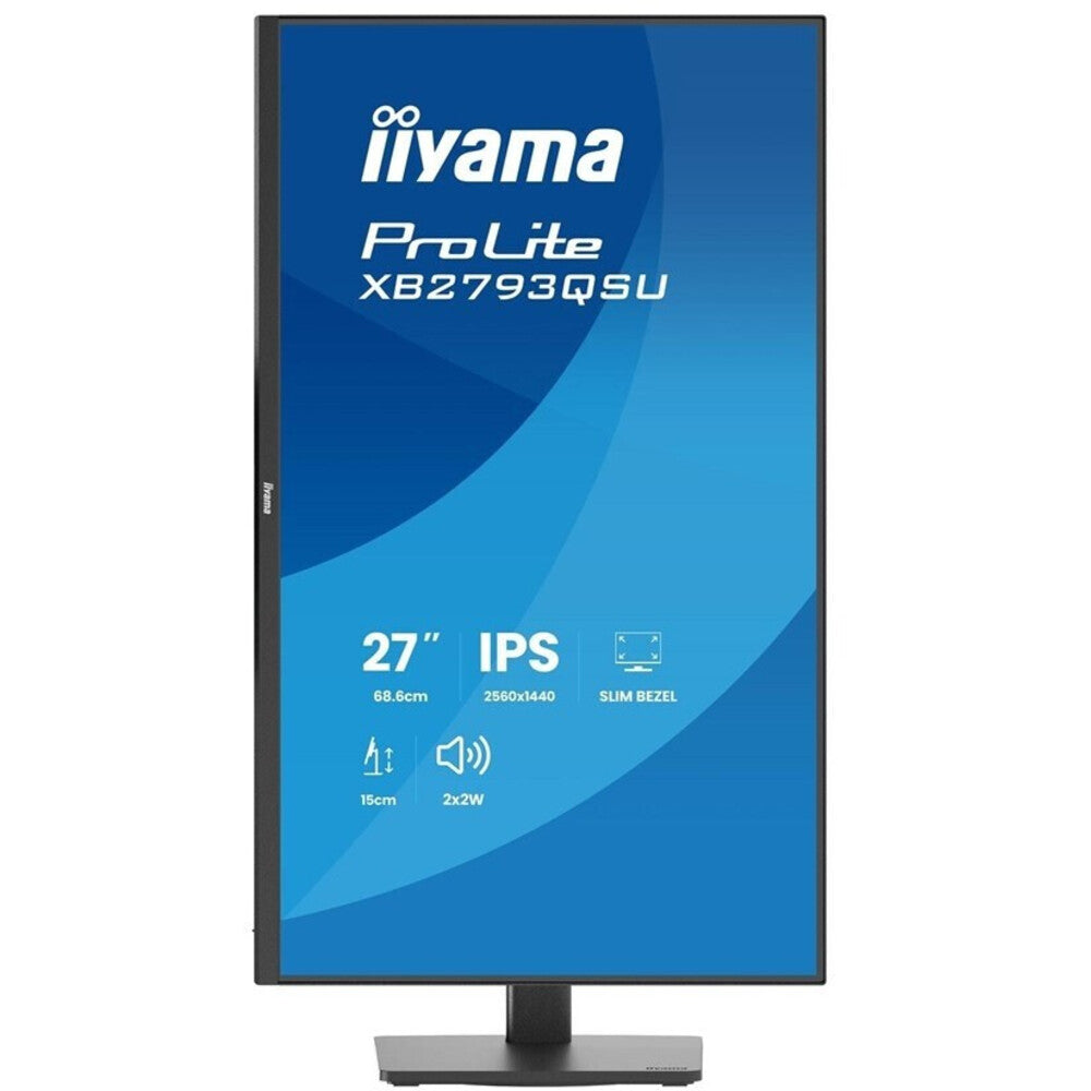iiyama ProLite XB2793QSU-B1 - Moniteur WQHD 27 po (2560 x 1440, Quad HD large, IPS, LED, Sans bordure sur trois côtés, Support HAS réglable en hauteur, Concentrateur USB, Noir)