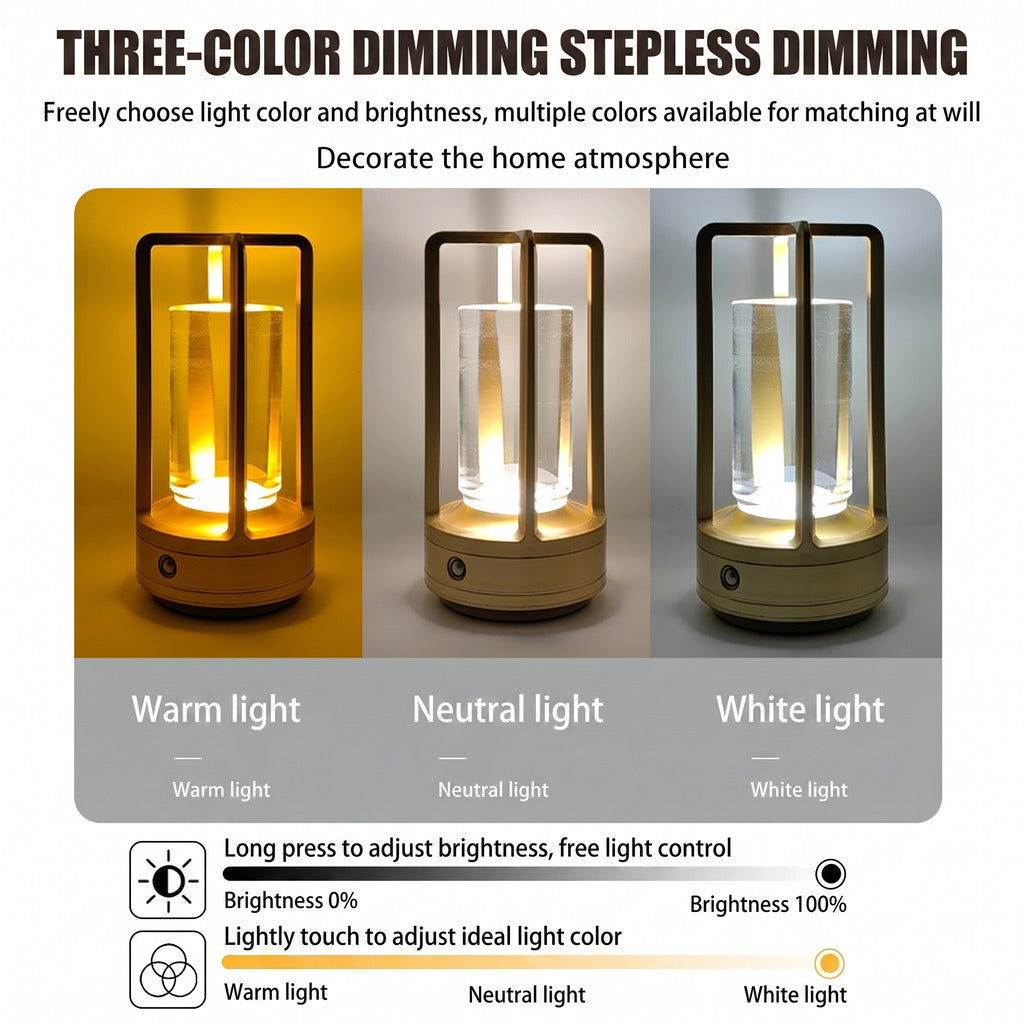kapanou Lampe de table en métal, design moderne et élégant, modes lumineux blanc chaud, blanc froid et blanc neutre, à intensité réglable sans échelle