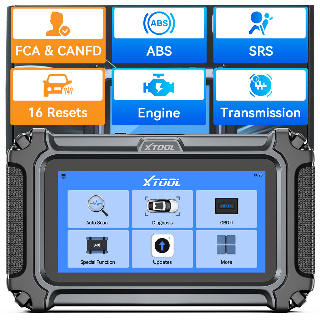 XTOOL D5 Lecteur de codes d’erreur et outil de réinitialisation pour voiture, diagnostic moteur/ABS/SRS/transmission avec service du frein de parking électronique (EPB)