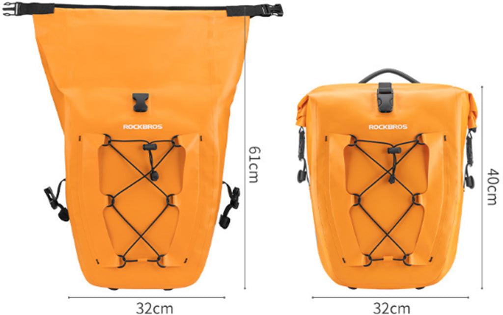 Sac de selle de vélo imperméable 30 L, sacoches de vélo à grande capacité pour VTT, vélo de route et vélo électrique, voyage et trajet quotidien, noir