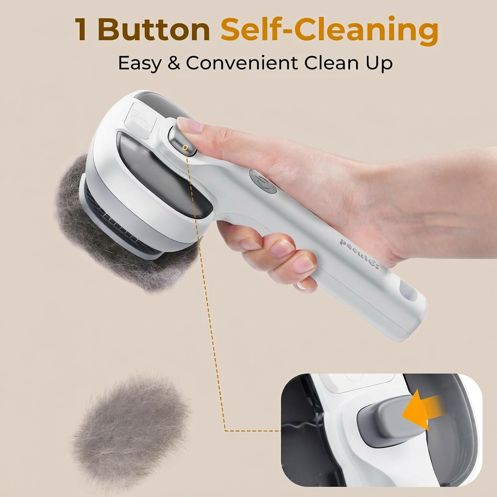 PECUTE Brosse à vaporisation avec réservoir d'eau pour animaux - Blanc