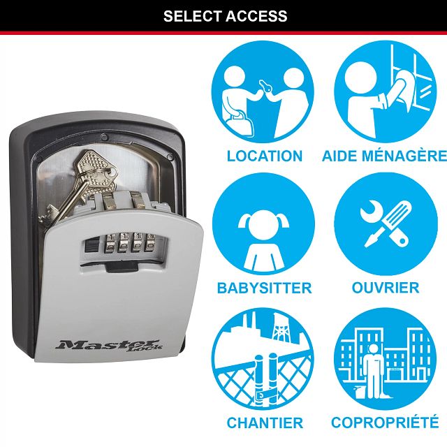 Master Lock Coffre à clés mural extra-large, XL 106 x 146 x 53 mm, pour l’extérieur, kit de montage inclus, pour la maison, le bureau et l’industrie, y compris les véhicules