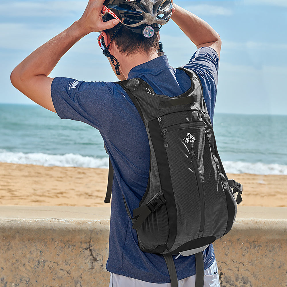 PELLIOT Sac à dos de course sur sentier unisexe léger respirant – Noir audacieux avec touches jaunes, 20 L