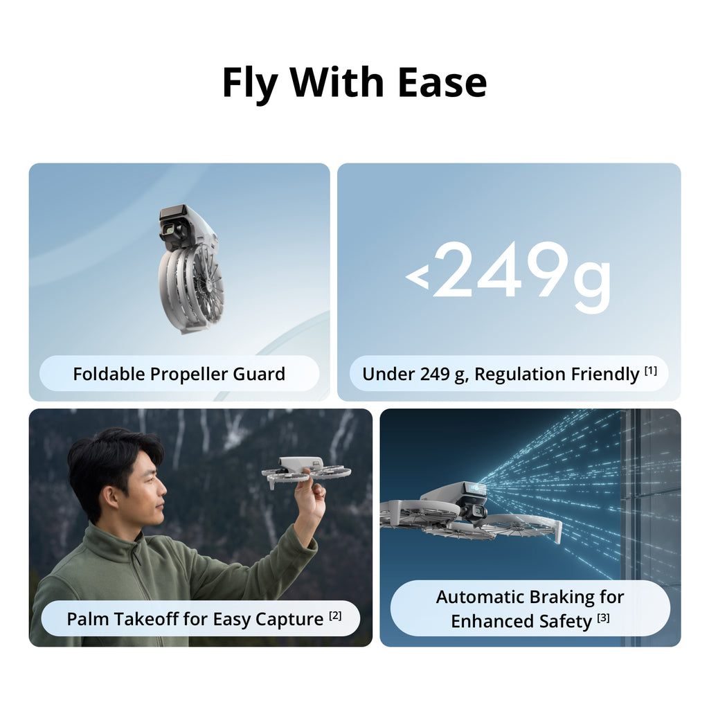 DJI Flip Fly More Combo avec Télécommande à écran RC 2, Drone avec Caméra 4K UHD pour adultes, Décollage depuis la paume, Retour automatique, Vol intelligent, 3 batteries pour 93 min d'autonomie de vol