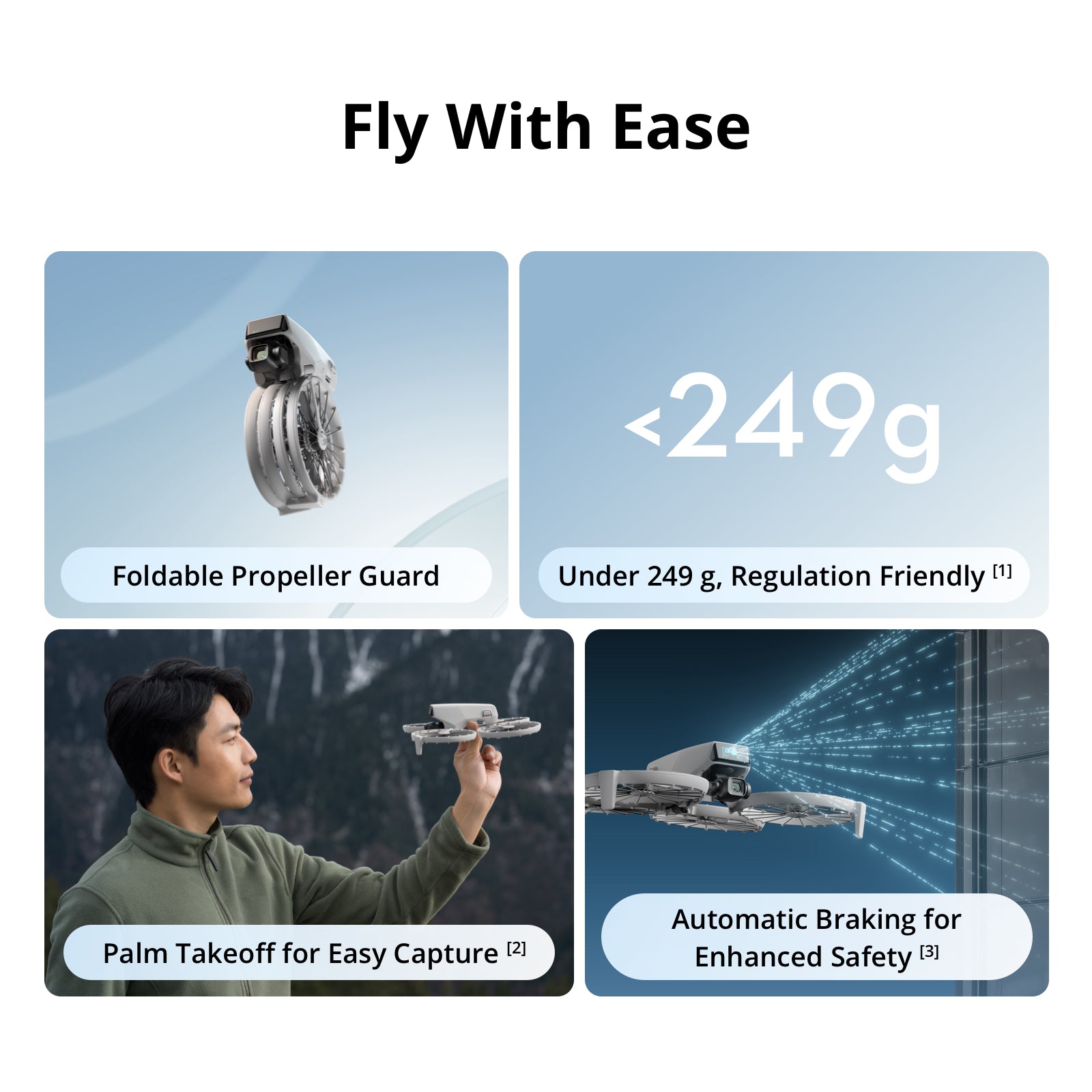 DJI Flip Fly More Combo avec Télécommande à écran RC 2, Drone avec Caméra 4K UHD pour adultes, Décollage depuis la paume, Retour automatique, Vol intelligent, 3 batteries pour 93 min d'autonomie de vol
