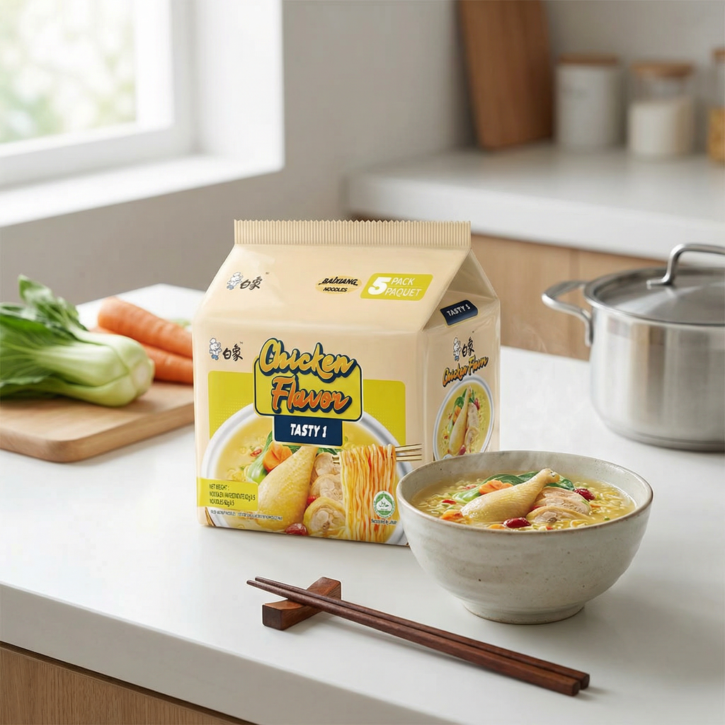BAI XIANG Nouilles saveur soupe de poulet - 5 x 82 g