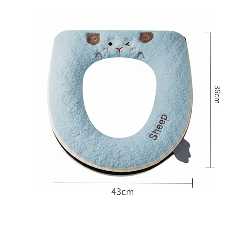 JORDAN&JUDY Lot de 2 coussins de WC en peluche avec fermeture éclair, amovibles et lavables, pour la maison, Bleu clair et jaune