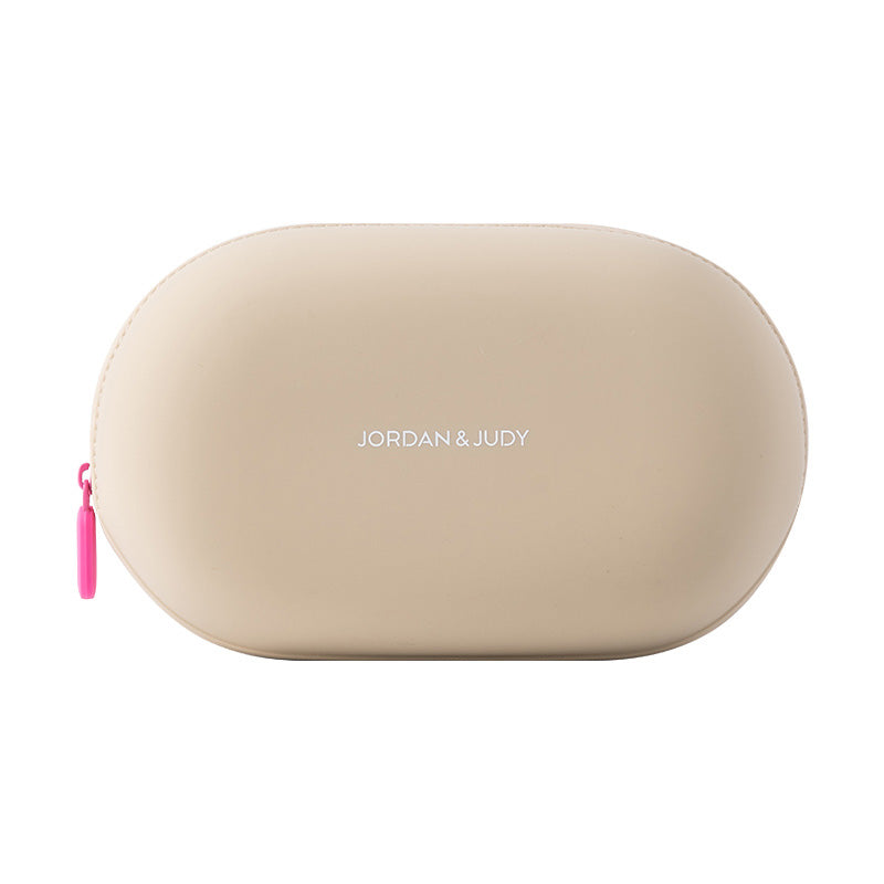 JORDAN&JUDY Trousse de lavage en silicone, sac de rangement imperméable et portable à grande capacité, kaki