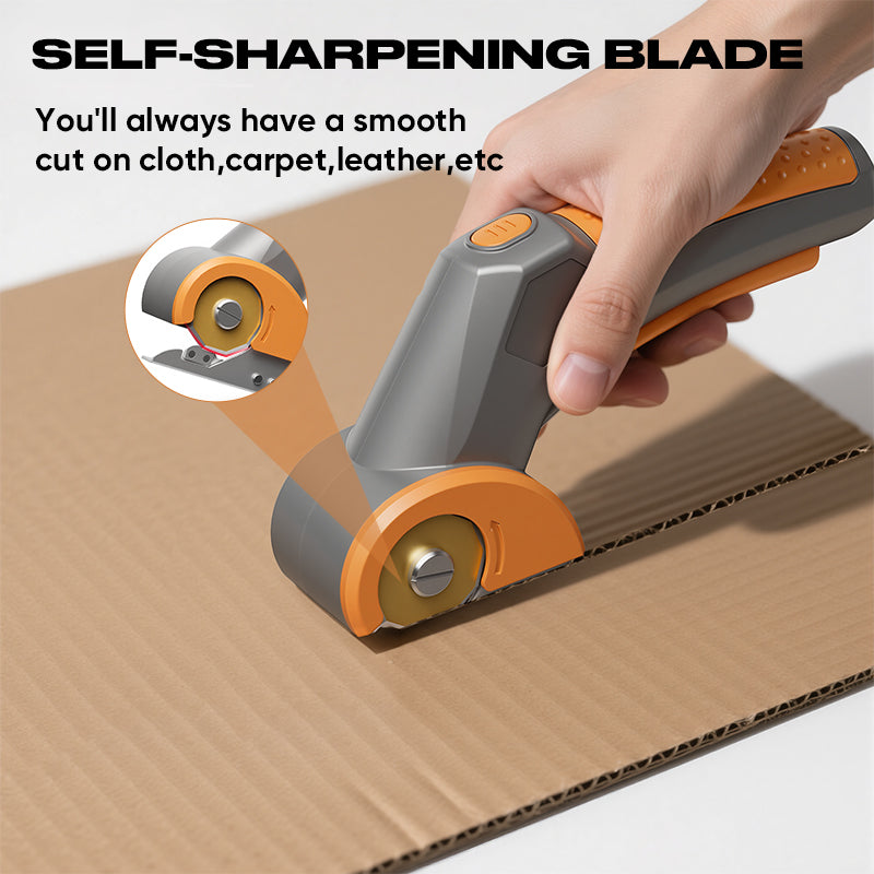 GARTOL 4 V Cutter rotatif sans fil pour papier, carton ondulé, moquette, cuir, feutre, plastique et autres matériaux polyvalents, avec sac à poussière et lame de rechange