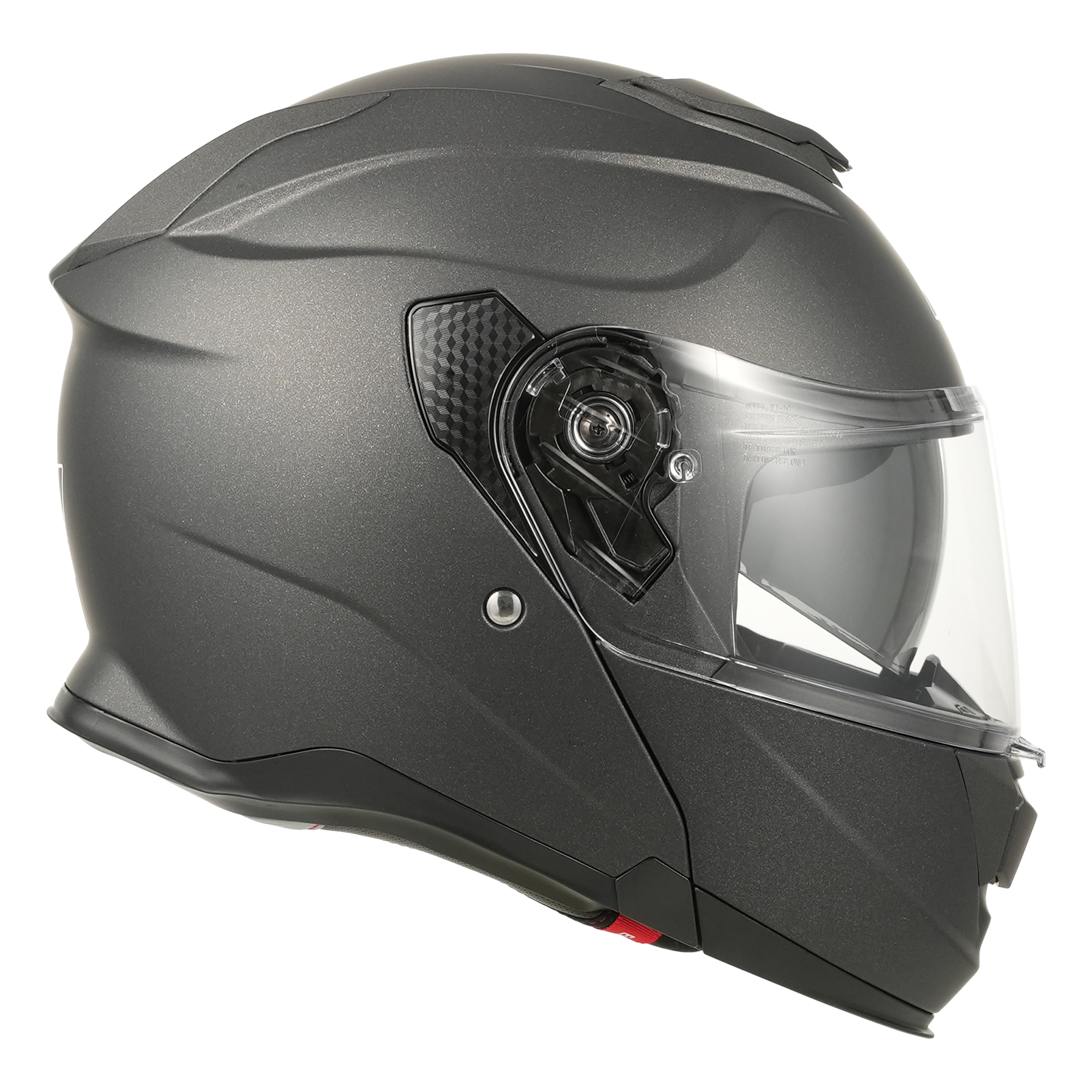MY-935 Casque de moto intégral modulaire à visière relevable, certifié ECE 22.06, casque de moto à double visière, unisexe pour hommes et femmes, titane mat, taille M