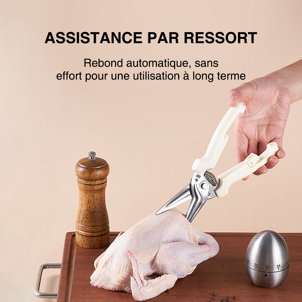 Huohou Ciseaux de cuisine pour viandes en acier inoxydable