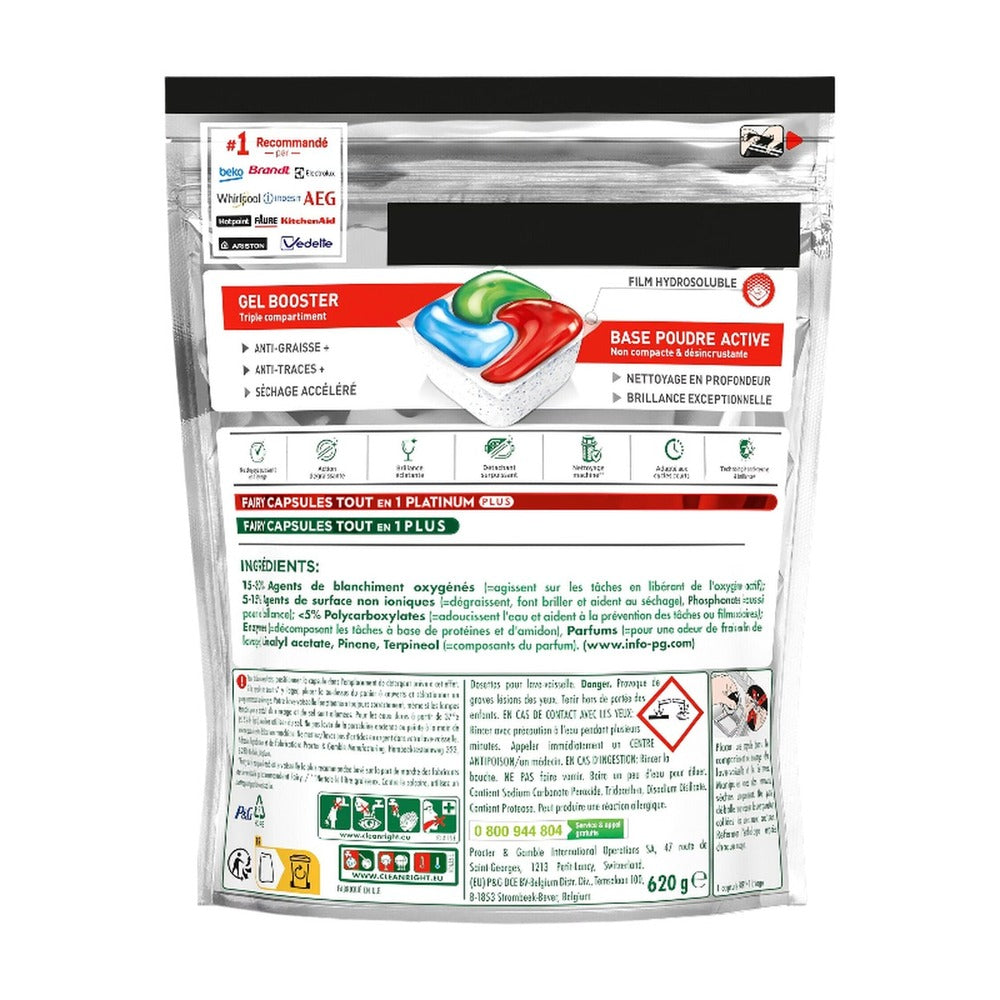 Fairy Tablettes Lave-Vaisselle Platinum Plus Nettoyage Intense 3 x 40 Tablettes (= 120 Tablettes)