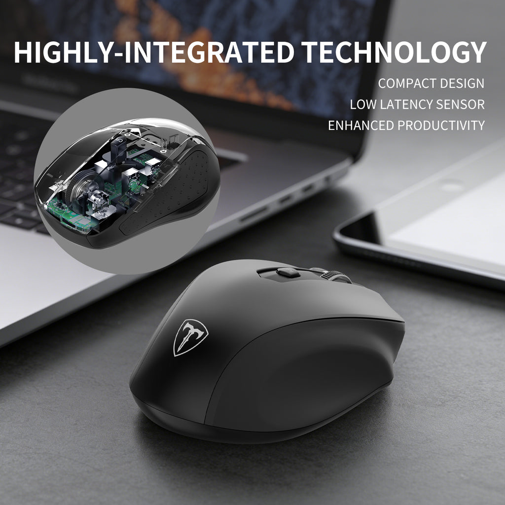 ET Souris optique sans fil 2,4 G avec récepteur USB - Noir