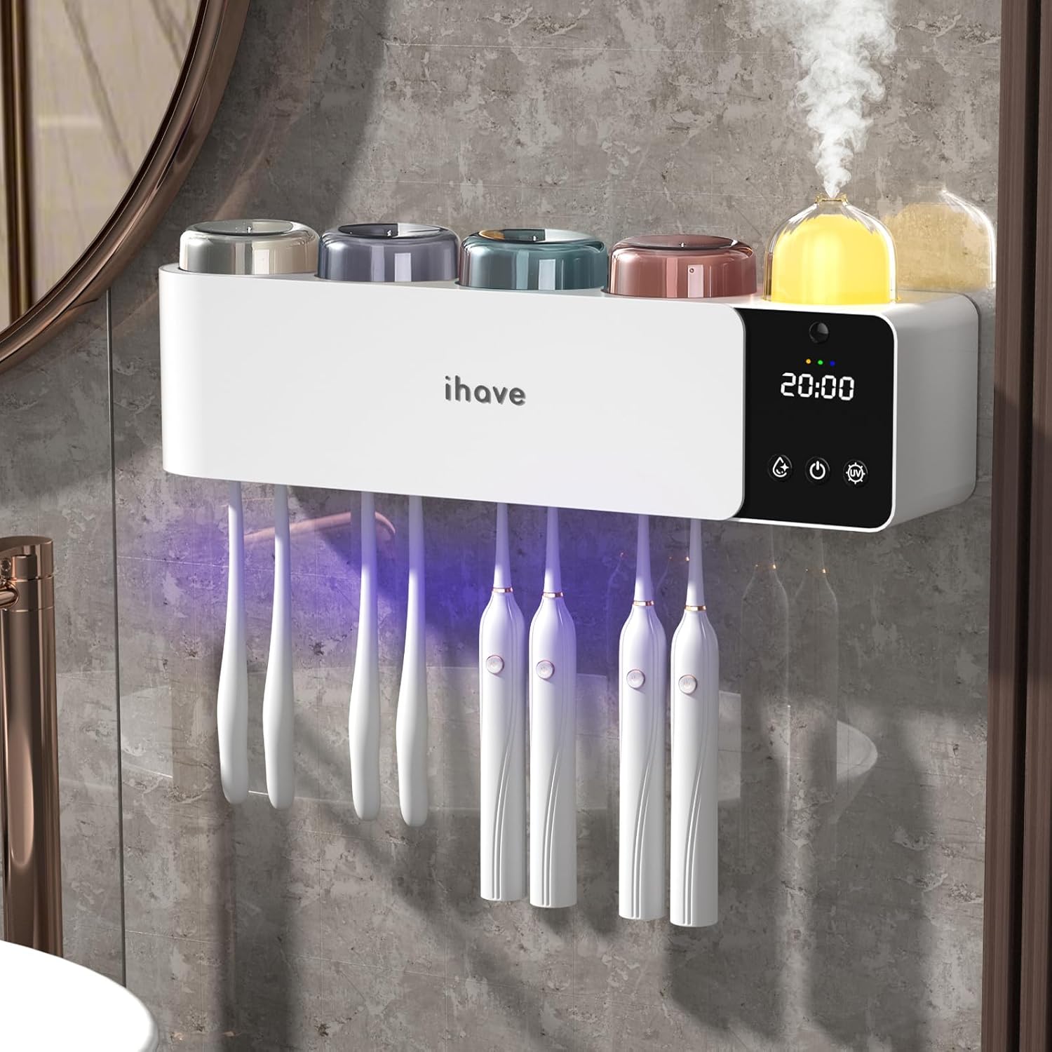 iHave F104 Stérilisateur de brosse à dents avec porte-brosse à dents