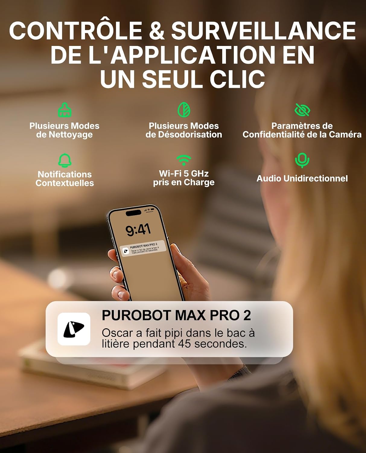 PETKIT Purobot Max Pro 2 avec Caméra Bac à Litière Automatique Autonettoyant pour Chat, Bac à Litière Contrôlé par Application avec Capteurs de Sécurité - UE