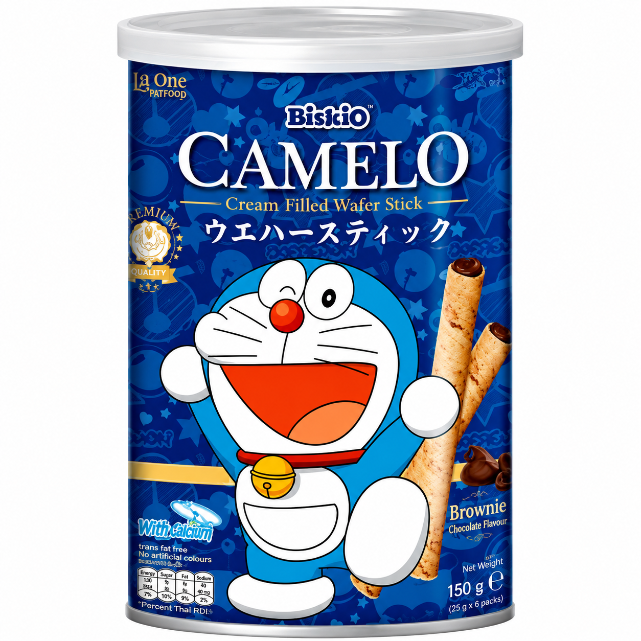 BISKIO Doraemon Gaufrettes saveur brownie - 135 g