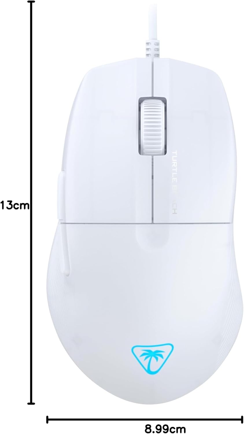 TURTLE BEACH Pure SEL Souris Gaming Filaire - 8000 DPI, 3 Boutons - Blanc